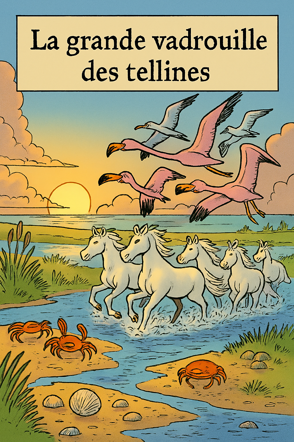 Bande dessinée La grande vadrouille des tellines en Camargue – Christine Chaplain